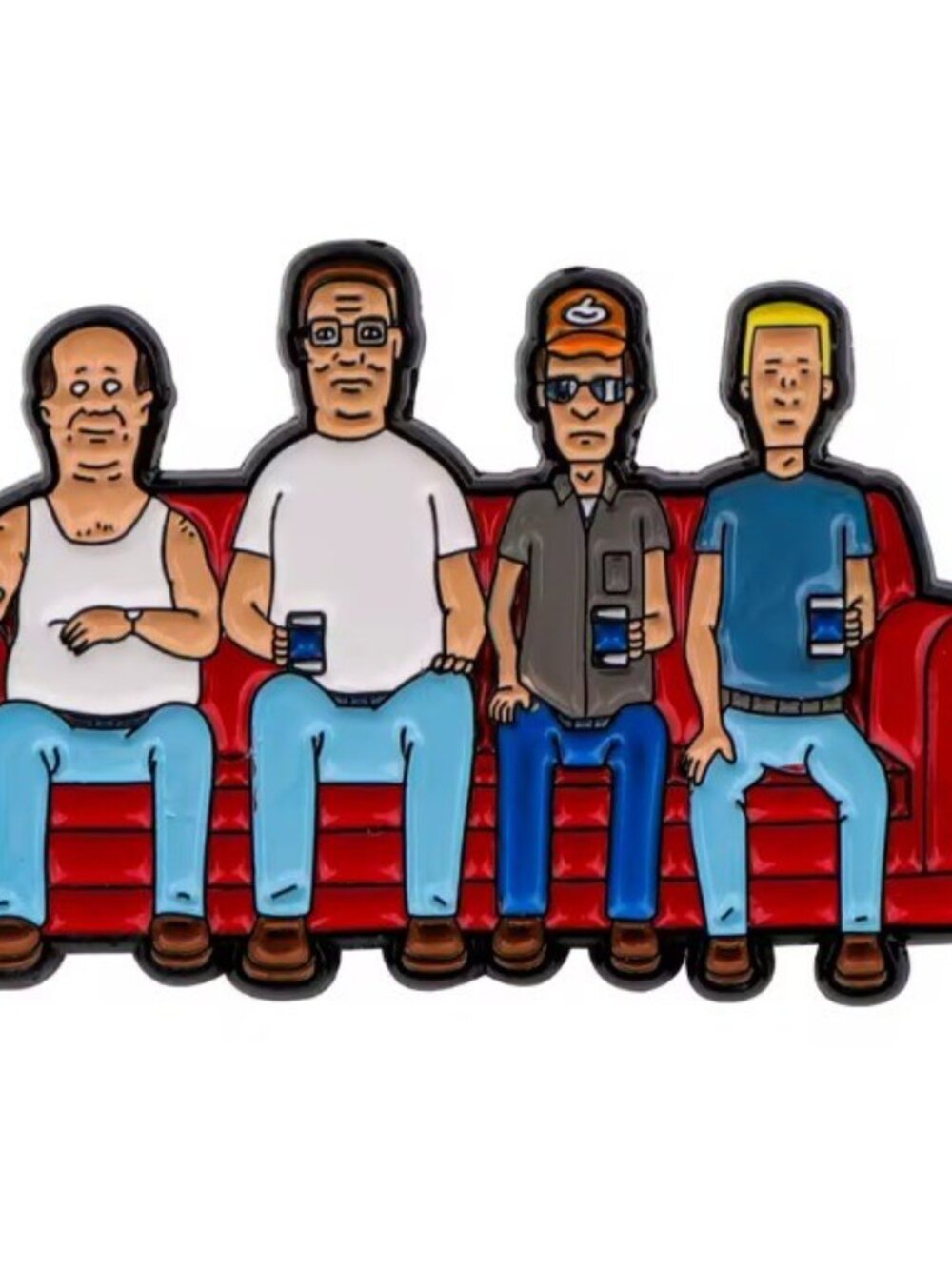 King of the Hill Couch Enamel Pin – Hank, Dale, Bill, Boomhauer Cartoon Fan Gift - Picture 2 of 4